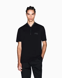Pique polo shirt with zip