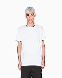 Regular fit T-shirt with contrasting piping