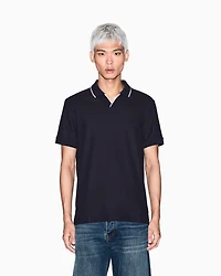 Armani Exchange - Polo shirt with contrasting profiles, Man, Navy Blue, Size: