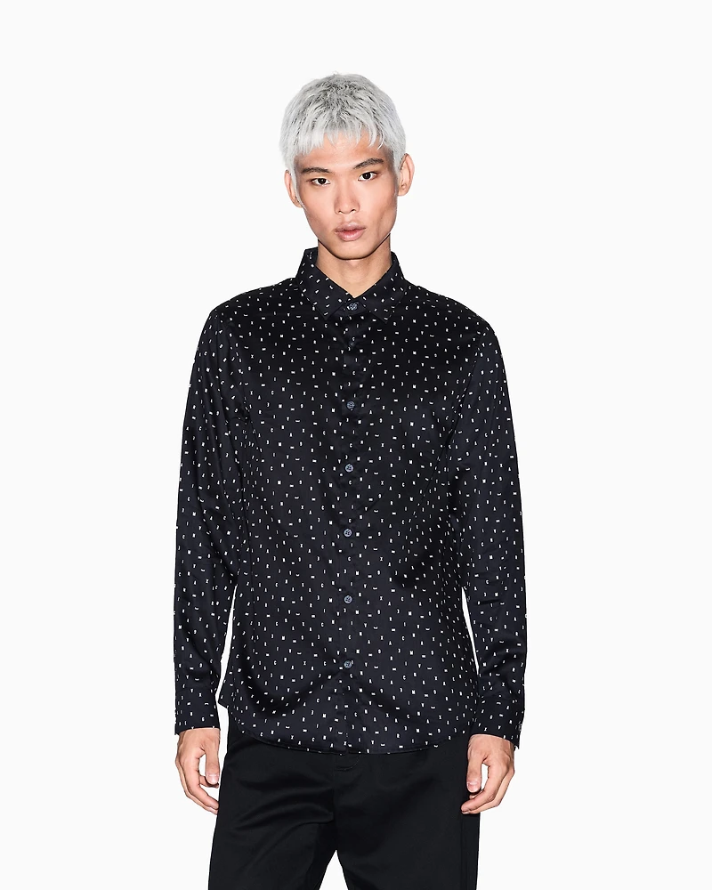 Regular fit shirt with lettering logo