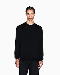 Armani Exchange - Wool and cotton crew neck sweater, Man, Black, Size: