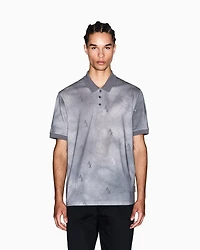 Armani Exchange - Regular fit polo shirt with shaded print, Man, Grey, Size: