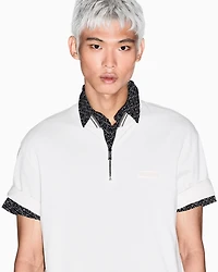 Armani Exchange - Pique polo shirt with zip, Man, White, Size: