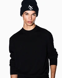 Armani Exchange - Wool and cotton crew neck sweater, Man, Black, Size: