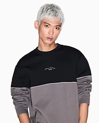 Armani Exchange - Two-tone sweatshirt stretch fabric, Man, Black, Size: