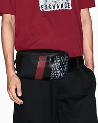 Armani Exchange - Monogram and Stripes Bum Bag, Man, Black, Size: TU
