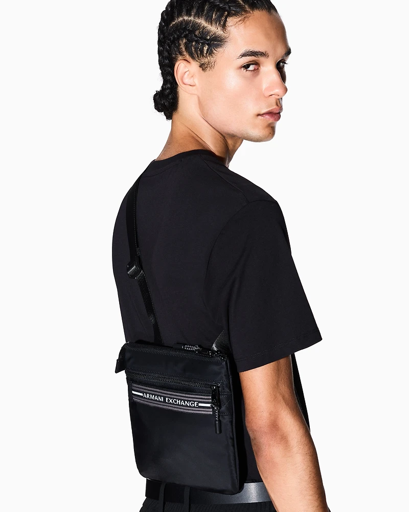 Armani Exchange - Shoulder bag with logo, Man, Black, Size: TU