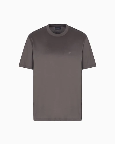 Emporio Armani - Travel Essentials Lyocell-blend jersey T-shirt, Man, Grey, Size: