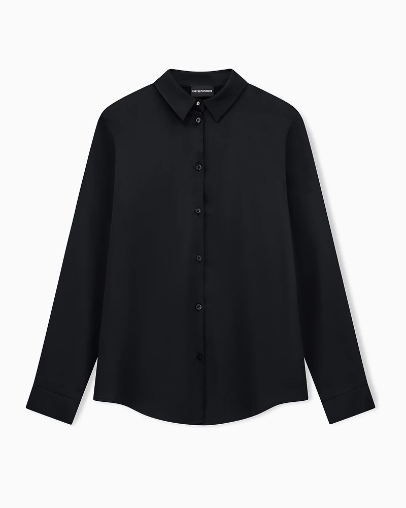 Emporio Armani - Valentine’s Day capsule collection satin crêpe shirt, Woman, Black, Size: