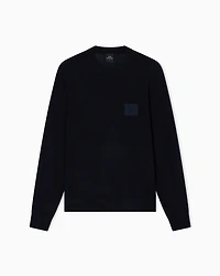 Armani Exchange - Crew neck sweater with patch, Man, Black, Size: