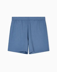 Emporio Armani - ASV Lyocell-blend jacquard jersey Bermuda shorts, Man, Light Blue, Size: