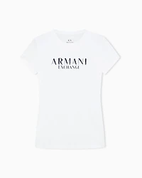 Armani Exchange - Stretch cotton T-shirt, Woman, White, Size: