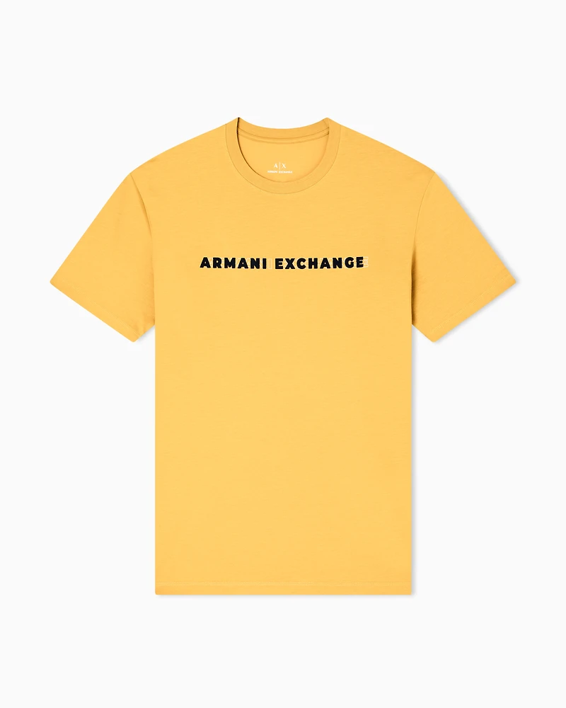 Armani Exchange - Regular fit T-shirt with logo, Man, Yellow, Size:
