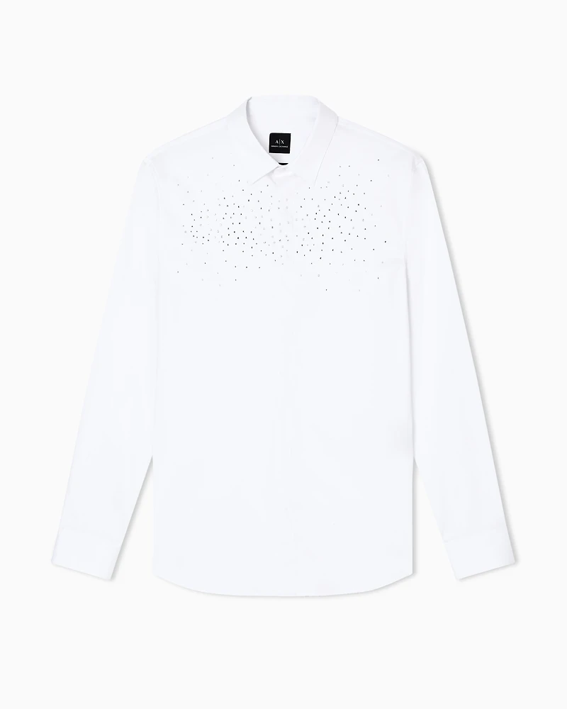 Armani Exchange - Shirt with rhinestones, Man, White, Size: