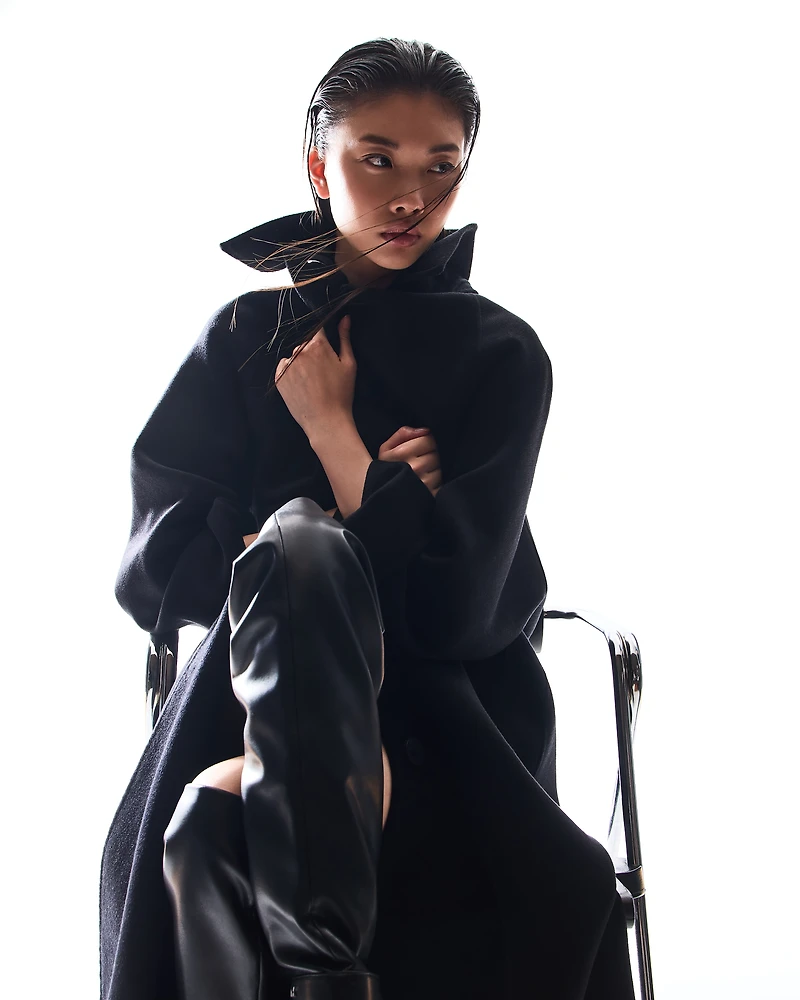 Long coat soft fabric