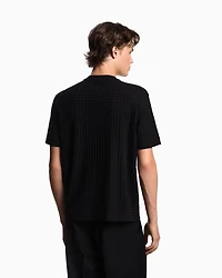 Emporio Armani - ASV jacquard jersey T-shirt, Man, Black, Size: