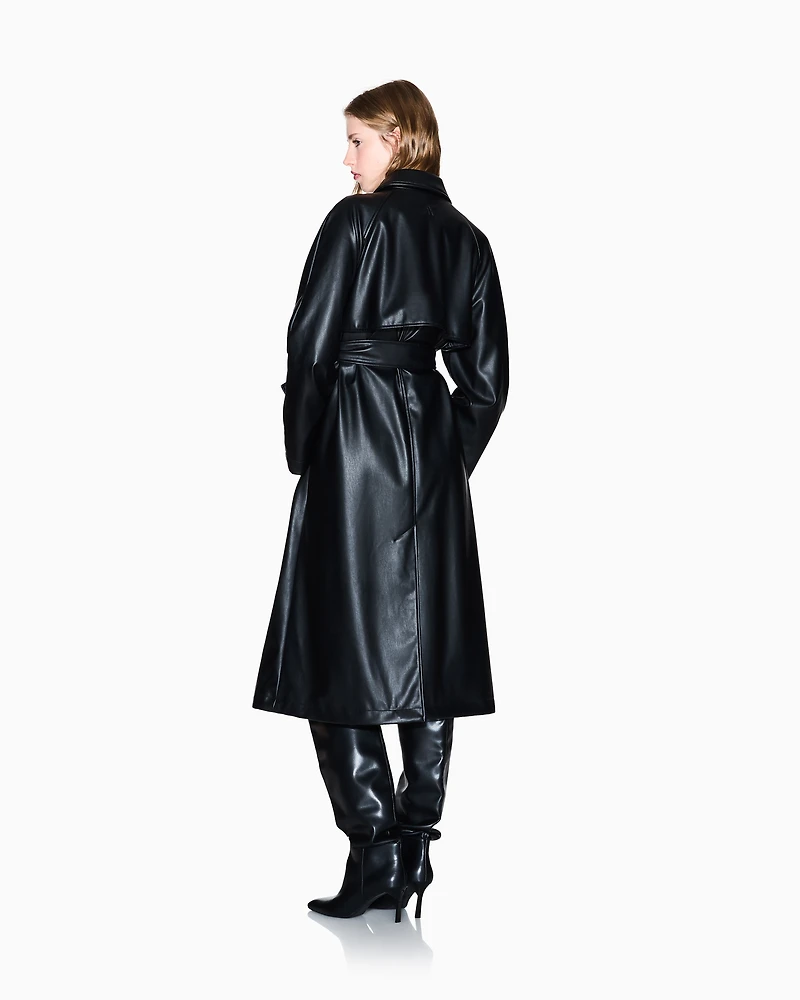 Coated fabric trench coat