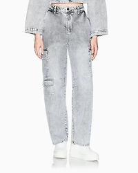 Armani Exchange - Loose Jeans, Woman, Grey, Size: