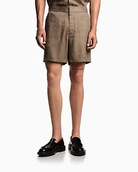Emporio Armani - ASV jacquard Lyocell Bermuda shorts, Man, Brown, Size: