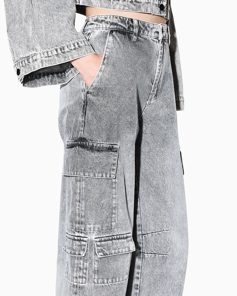 Armani Exchange - Loose Jeans, Woman, Grey, Size: