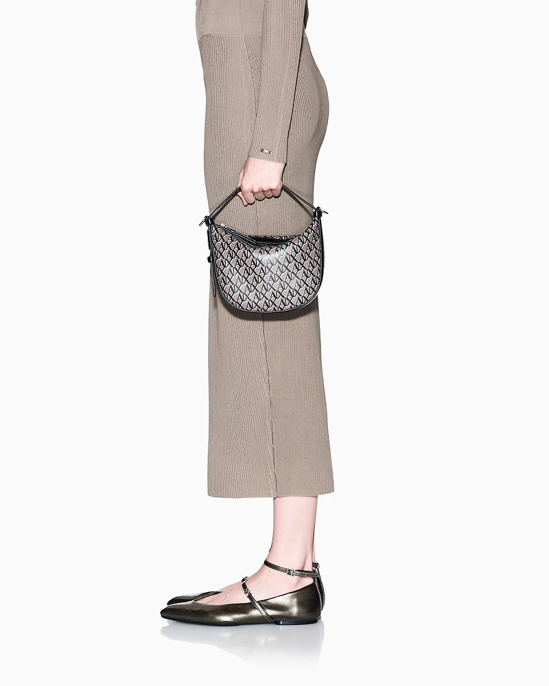 Hobo bag with allover logo