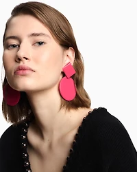 Emporio Armani - Oversized hoop pendant earrings, Woman, Pink, Size: TU