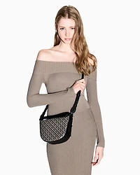 Hobo bag with allover logo