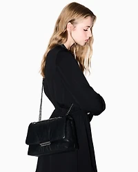 Armani Exchange - Shoulder bag with metal details, Woman, Black, Size: TU