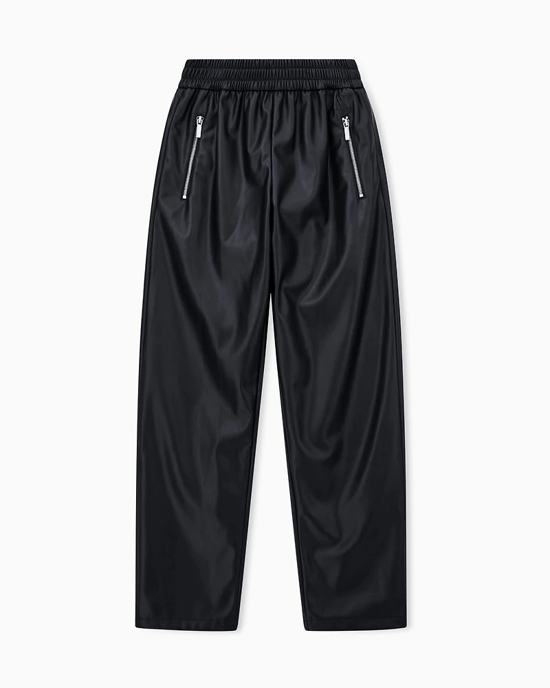Armani Exchange - Coated fabric trousers, Woman, Black, Size: