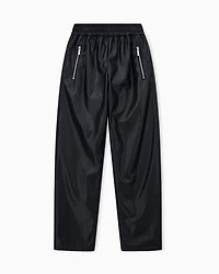 Armani Exchange - Coated fabric trousers, Woman, Black, Size: