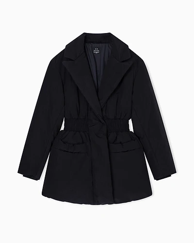 Caban with elastic recycled fabric