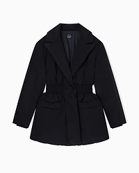 Caban with elastic recycled fabric