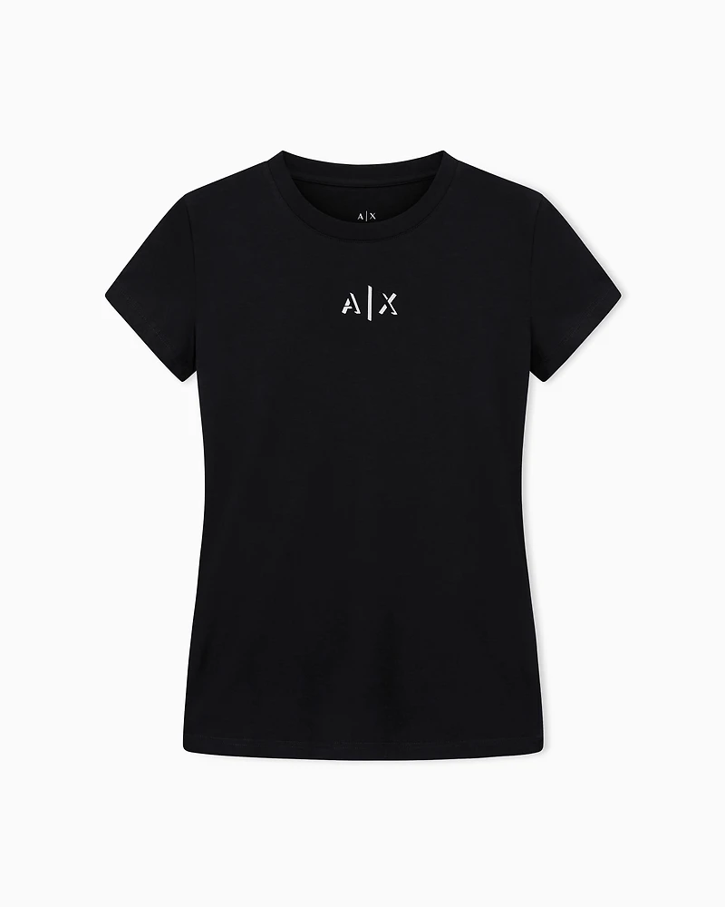 Armani Exchange - Slim Fit T-Shirts, Woman, Black, Size: