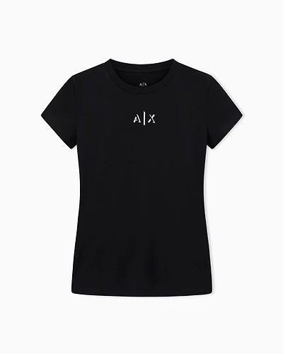 Armani Exchange - Slim Fit T-Shirts, Woman, Black, Size: