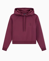 Armani Exchange - Glitter Logo Hoodie, Woman, Burgundy, Size: