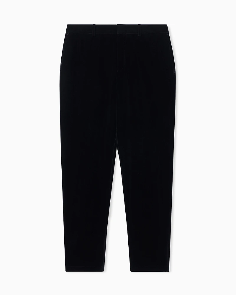 Velour chino trousers