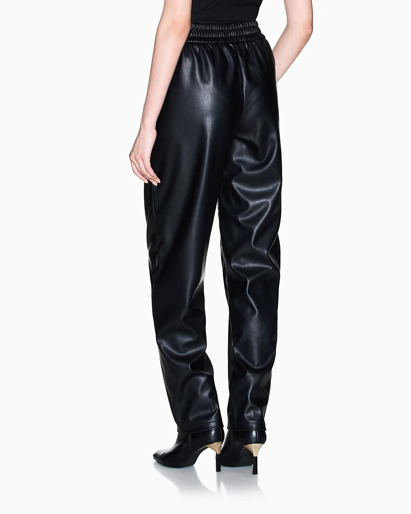 Armani Exchange - Coated fabric trousers, Woman, Black, Size: