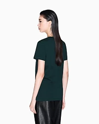 Armani Exchange - V Neck T-Shirt, Woman, Green, Size: