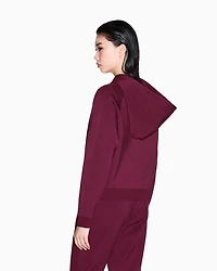 Armani Exchange - Glitter Logo Hoodie, Woman, Burgundy, Size: