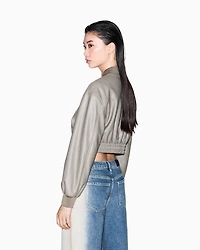 Short faux leather jacket