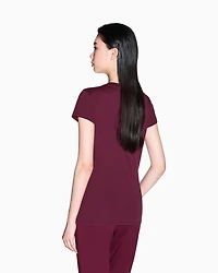 Armani Exchange - Slim fit T-shirt stretch cotton jersey, Woman, Burgundy, Size: