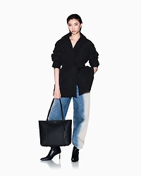 Caban with elastic recycled fabric