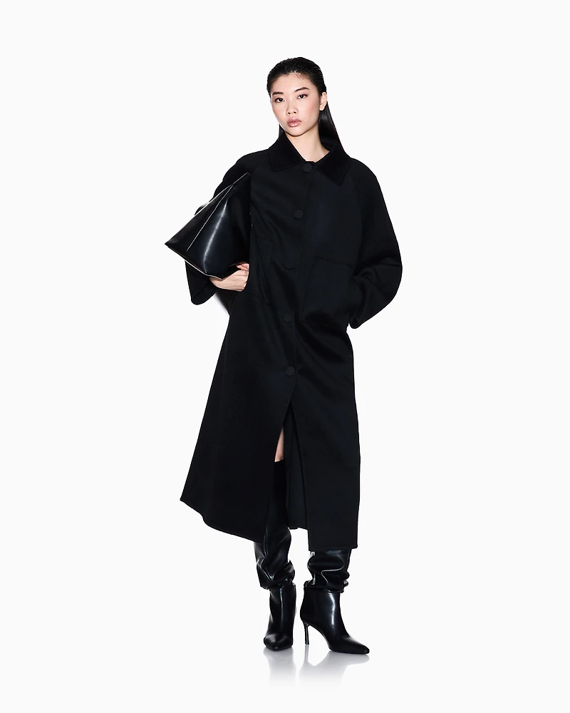 Long coat soft fabric