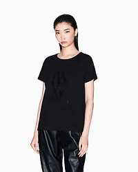 Armani Exchange - Relaxed Fit T-Shirts, Woman, Black, Size: