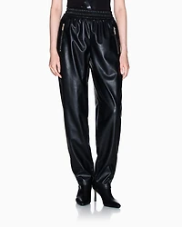 Armani Exchange - Coated fabric trousers, Woman, Black, Size: