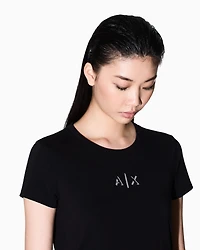 Armani Exchange - Slim Fit T-Shirts, Woman, Black, Size: