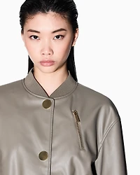 Short faux leather jacket