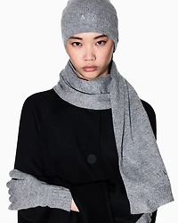 Armani Exchange - Beanie hat with logo, Woman, Silver, Size: TU