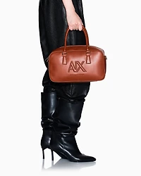 Smooth faux leather bowling bag