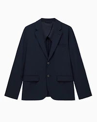 Armani Exchange - Stretch seersucker jacket, Man, Navy Blue, Size: